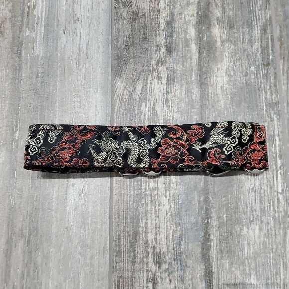 Satin 2" Dragon Martingale Dog Collar Handmade Adjustable 10.5" Max Cool! 225 - Picture 3 of 5